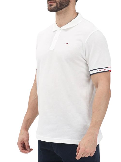Polo uomo bianca in cotone Tommy Jeans | DM0DM21306YBL